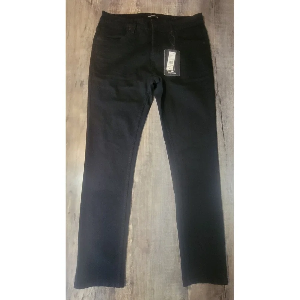Kenneth Cole Mens Slim Fit Jeans 33x32 Watts Wash Black Stretch EU9D24BWTS32